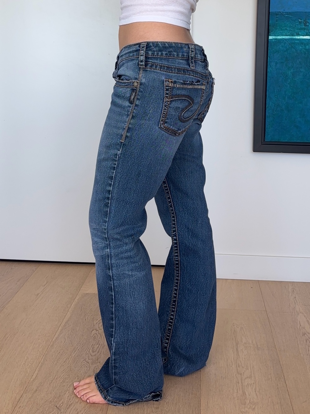 Vintage Silver Akio Bootcut Jeans